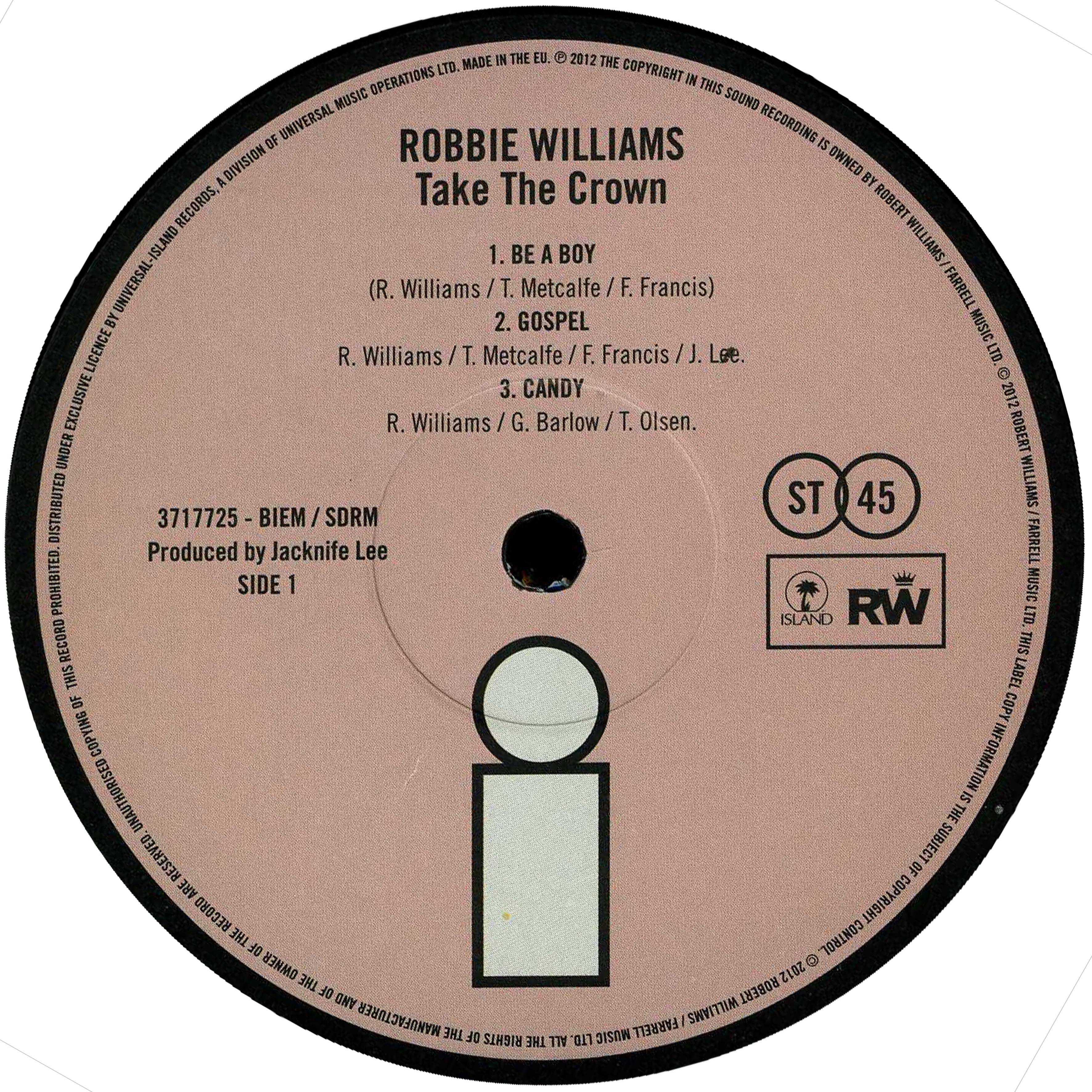 Robbie Williams Take The Crown : LP A | CD Covers | Cover Century ...